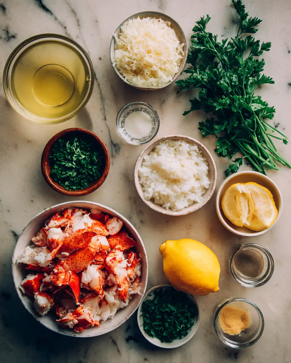 Ingredients for Creamy Lemon Butter Lobster Risotto Recipe That Will Wow Your Taste Buds