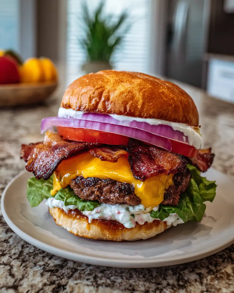 Ingredients for The Ultimate Printable Bacon Ranch Cheeseburger Recipe You Need to Try