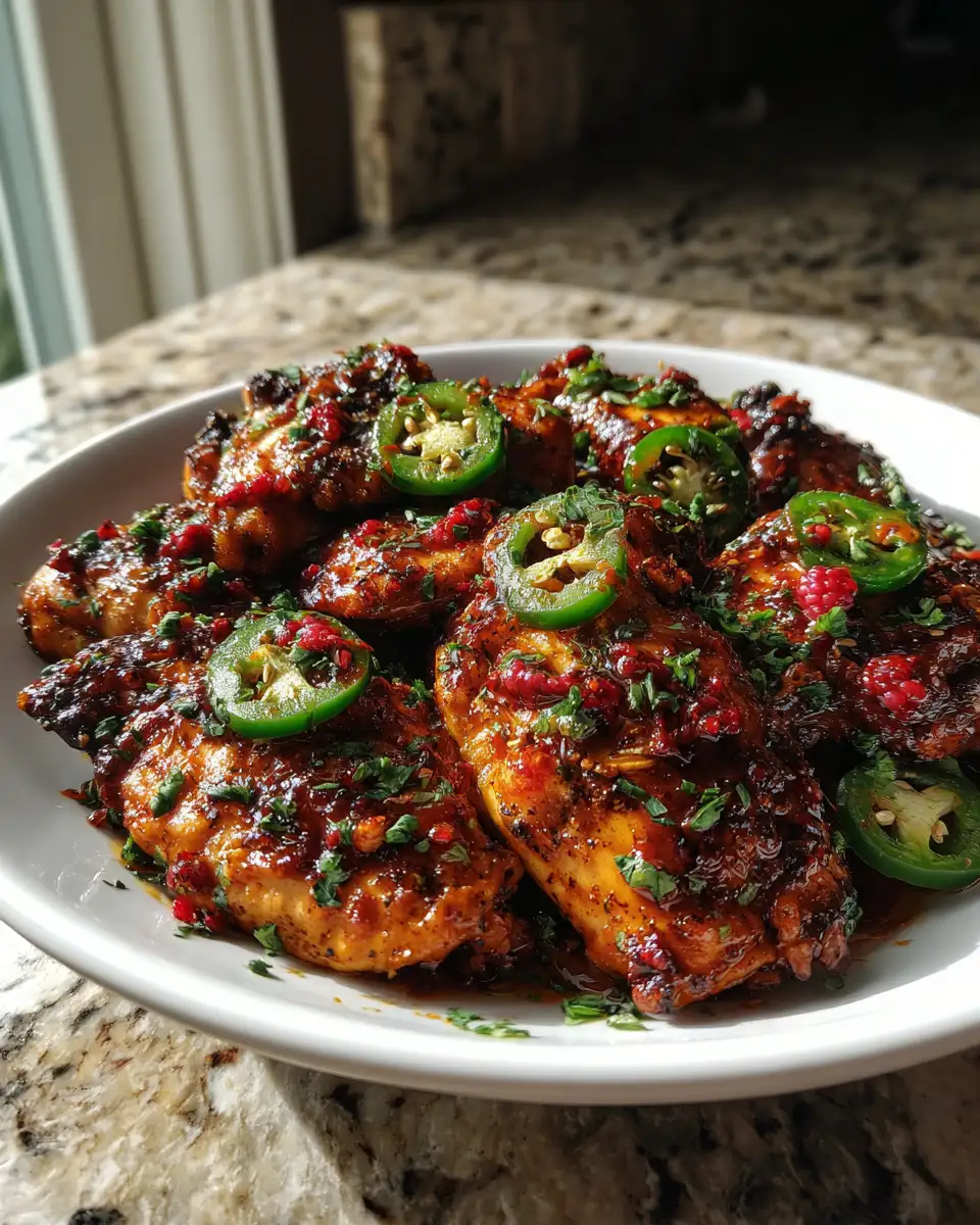 Final dish - Sweet and Spicy Jalapeño Raspberry Chicken Recipe That Will Ignite Your Taste Buds