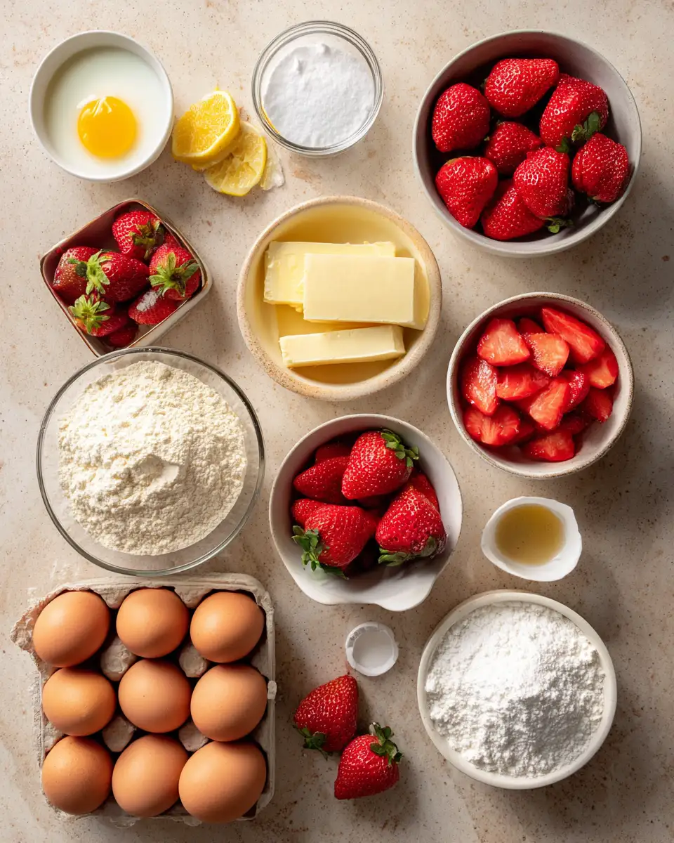 Ingredients for Irresistibly Moist Sweet Strawberry Pound Cake Recipe You Need to Try
