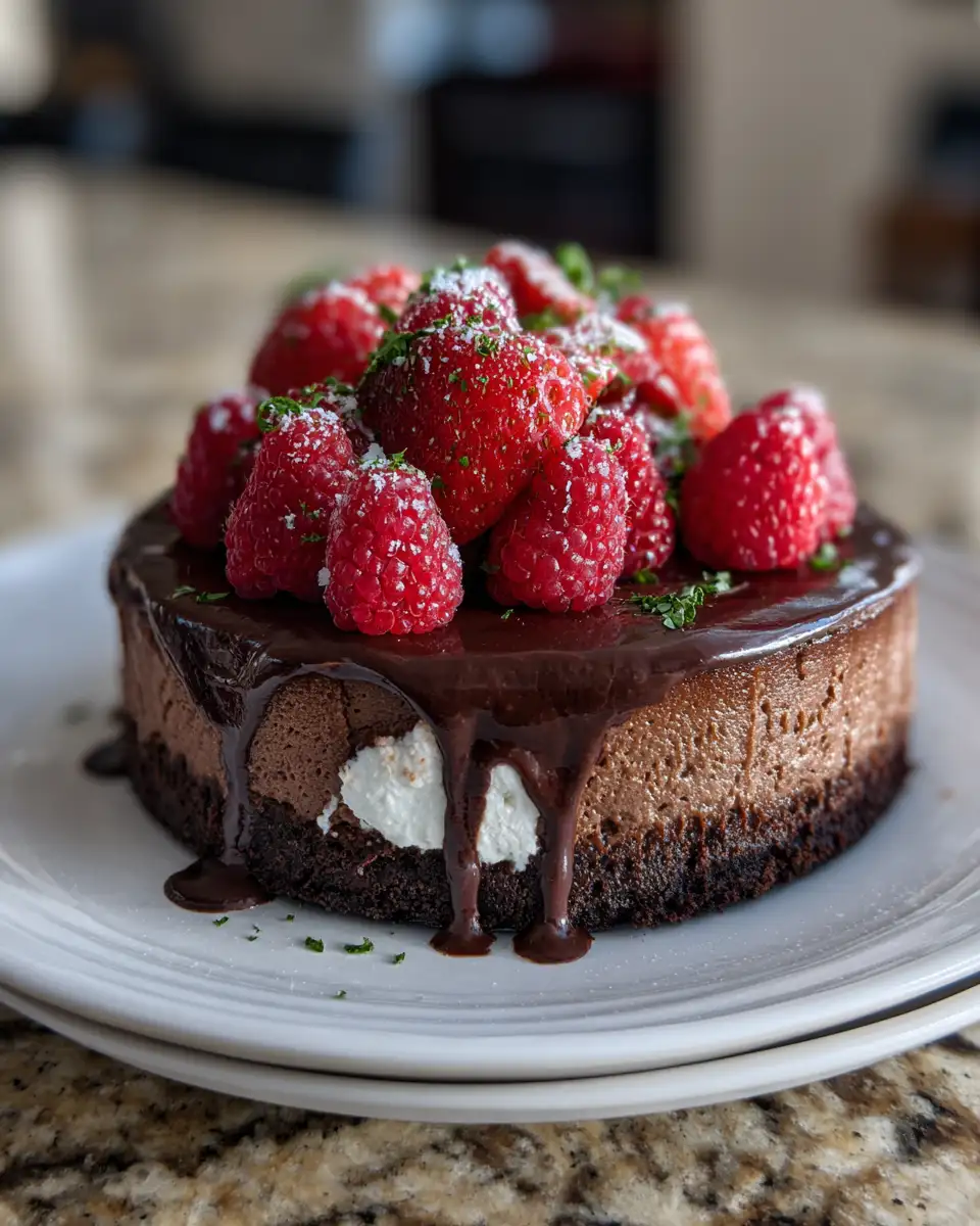Decadent Dark Chocolate Raspberry Cheesecake Recipe That Will Melt Your Heart 6 Final dish - Decadent Dark Chocolate Raspberry Cheesecake Recipe That Will Melt Your Heart