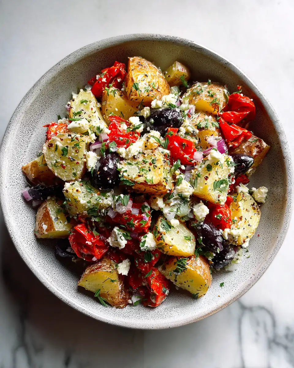 Final dish - Delicious Homemade Greek Potato Salad Recipe That Will Impress Your Guests