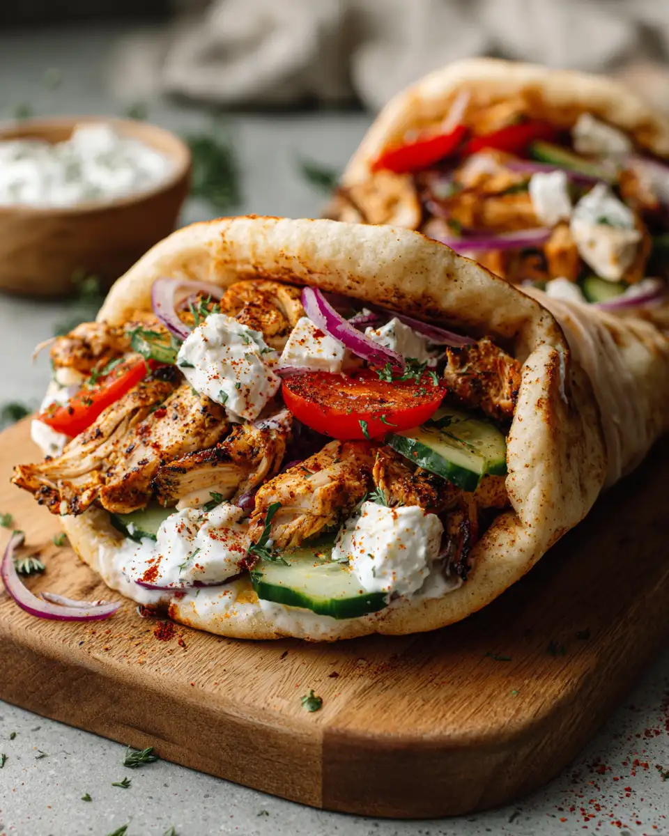Final dish - Easy Mediterranean Chicken Gyros Recipe That Will Transport Your Taste Buds