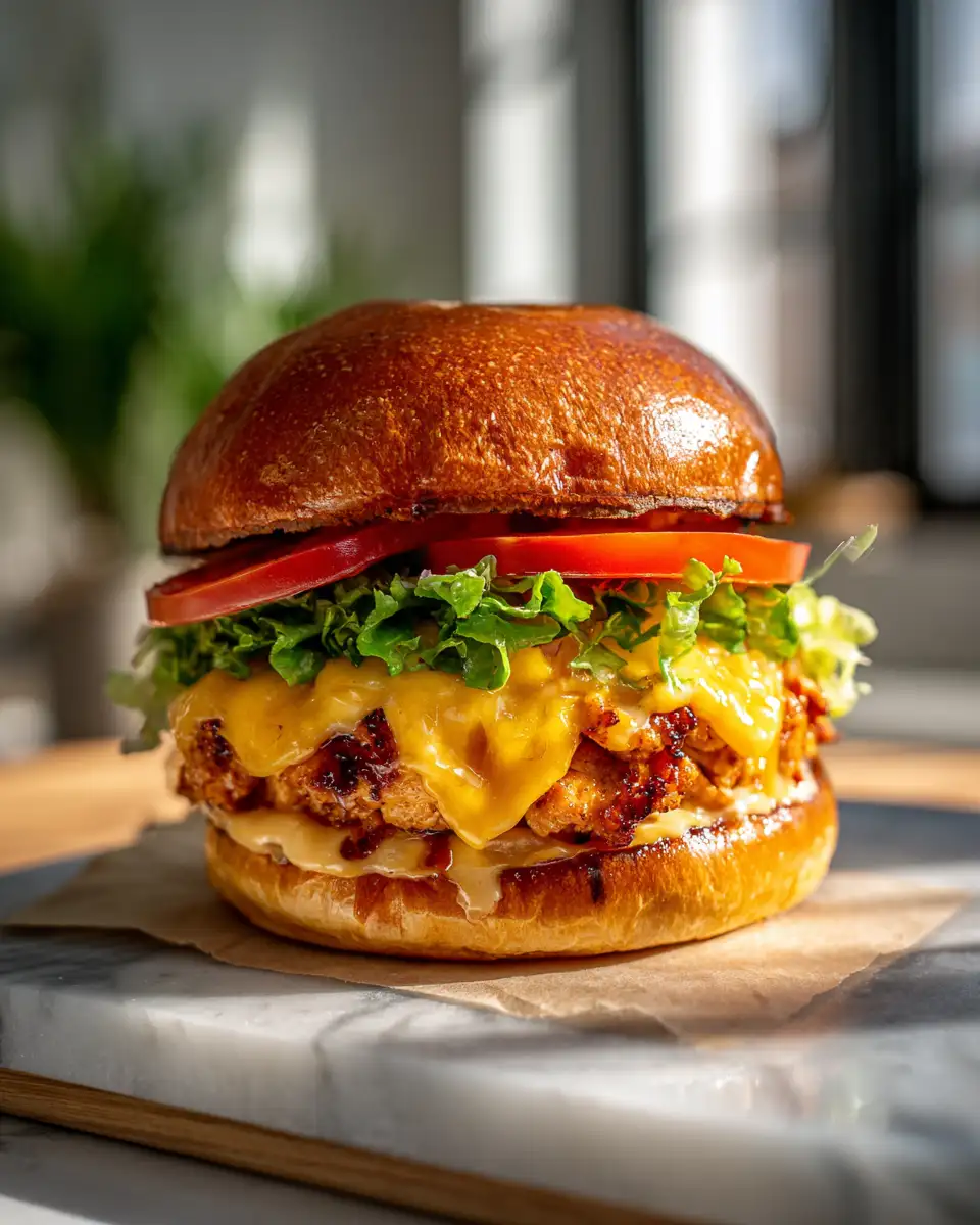 Final dish - Unleash the Heat with This Fiery Chipotle Chicken Burger Recipe