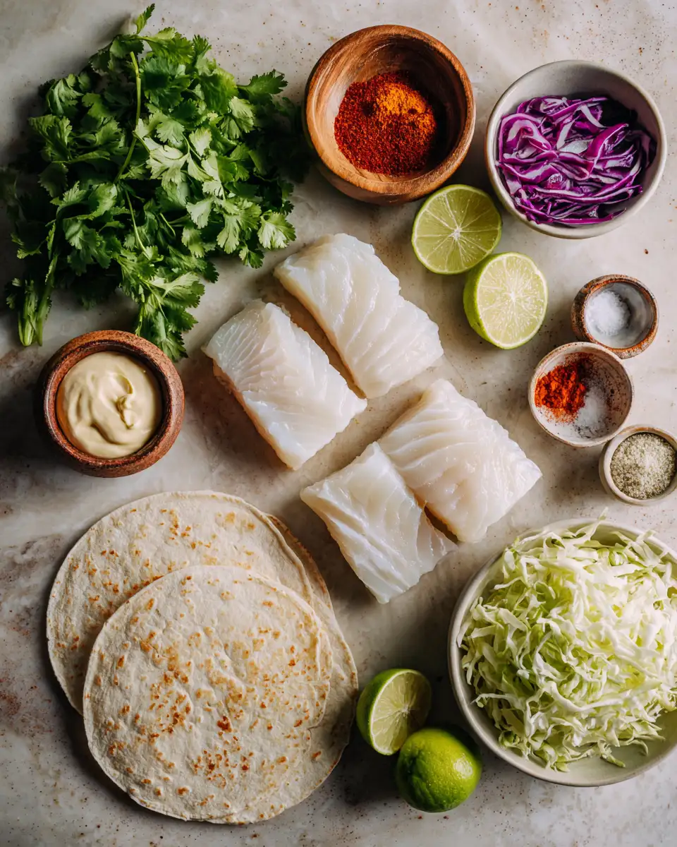 Ingredients for Irresistible Grilled Fish Tacos with Spicy Mayo That Will Ignite Your Taste Buds