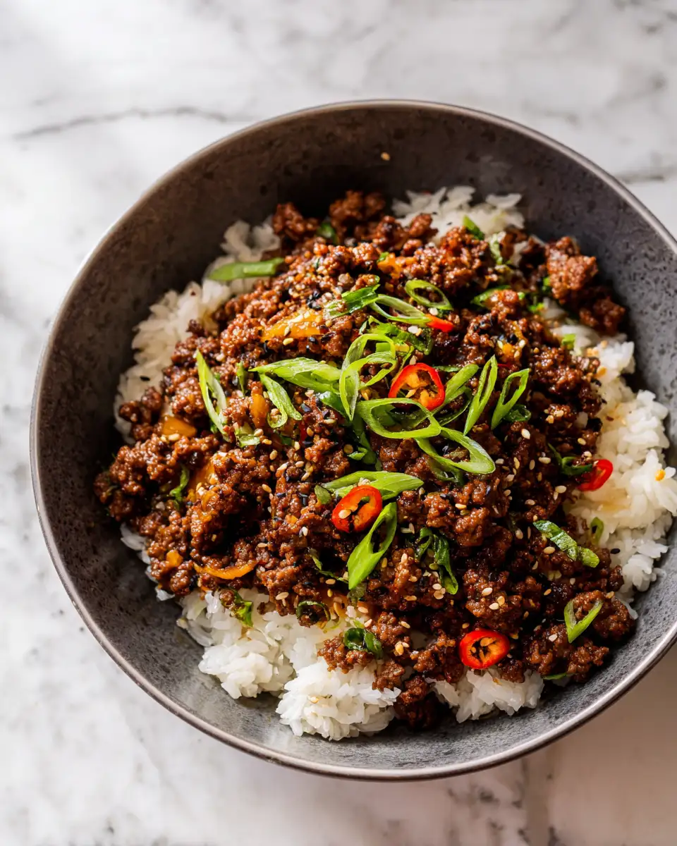 Final dish - This Sweet and Spicy Ground Beef Hot Honey Bowl Will Ignite Your Taste Buds