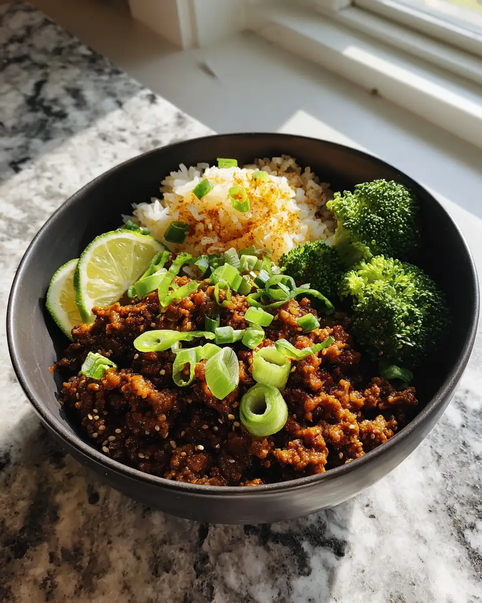 Ingredients for This Sweet and Spicy Ground Beef Hot Honey Bowl Will Ignite Your Taste Buds