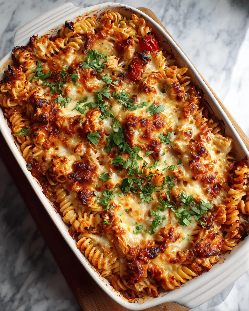 Final dish - Irresistible BBQ Chicken Pasta Bake Recipe You Need to Try