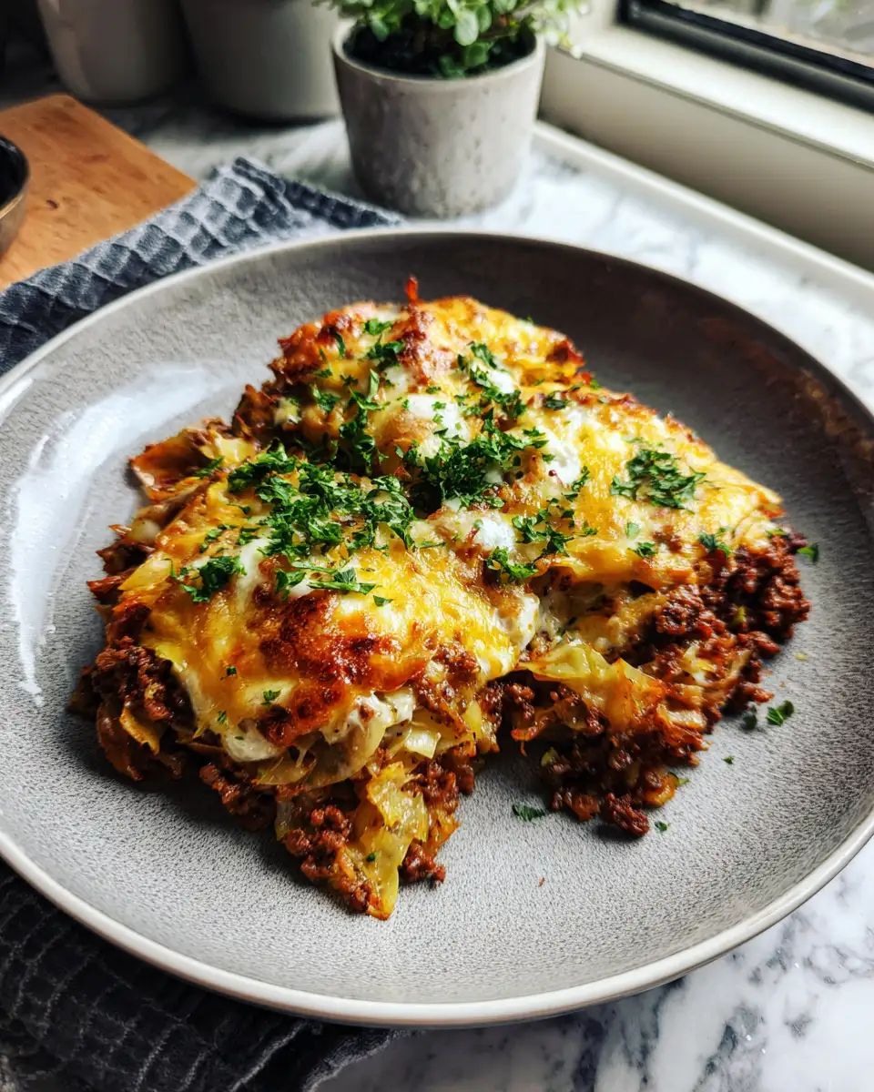 Final dish - Irresistible Cheesy Cabbage and Ground Beef Recipe for Cozy Comfort Meals