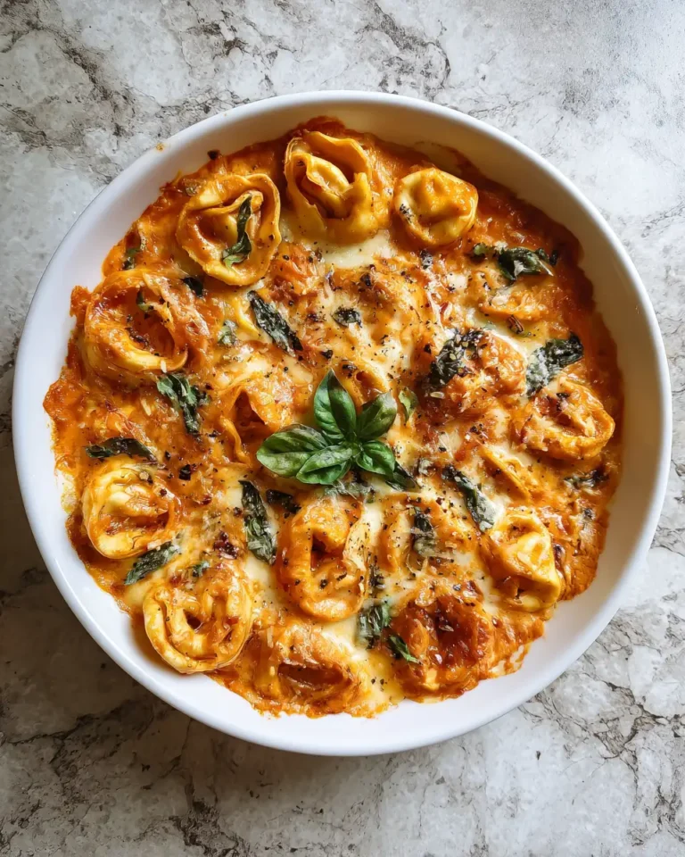 Ultimate Comfort Food Creamy Tomato Basil Tortellini Bake Recipe - Featured Image