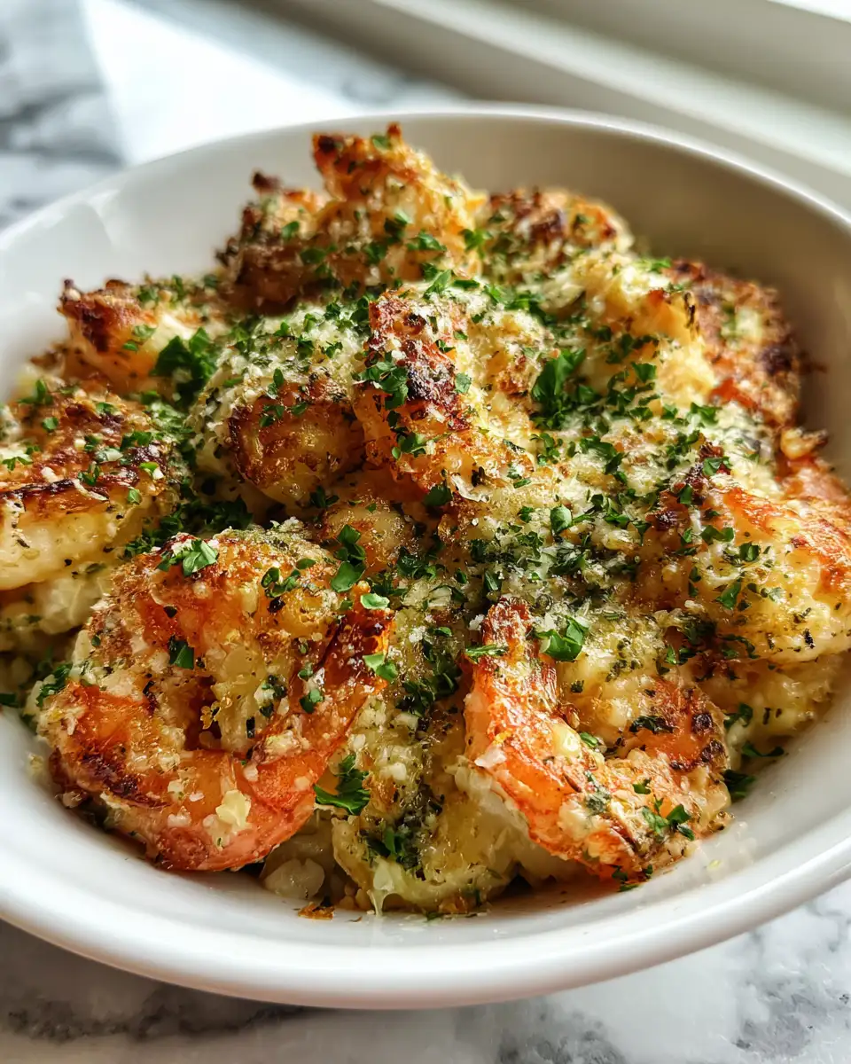 Final dish - Irresistible Garlic Parmesan Shrimp Bake Recipe You Need to Try