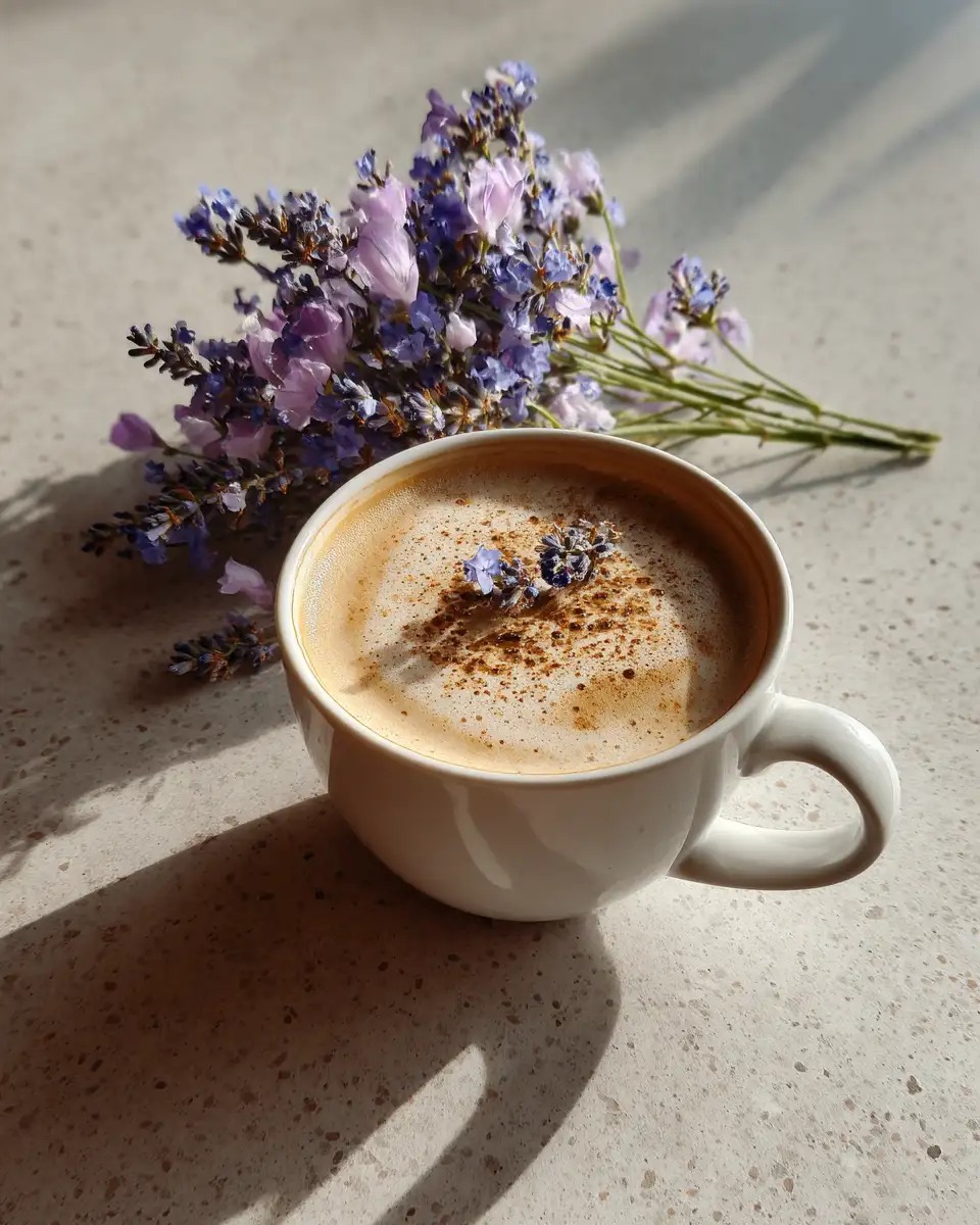 Final dish - Lavender Honey Latte Bliss A Soothing Sip of Floral Sweetness