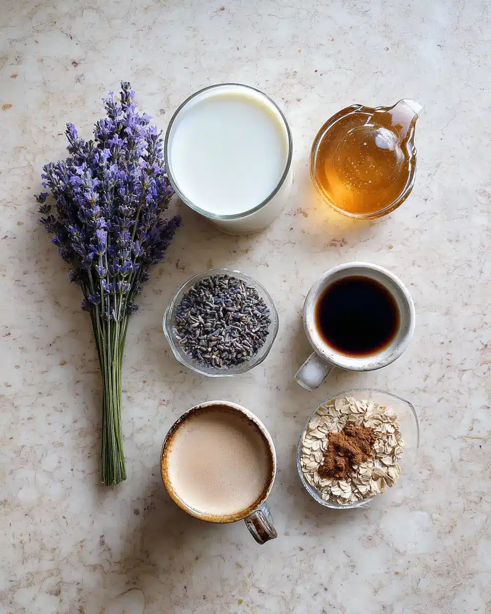 Ingredients for Lavender Honey Latte Bliss A Soothing Sip of Floral Sweetness