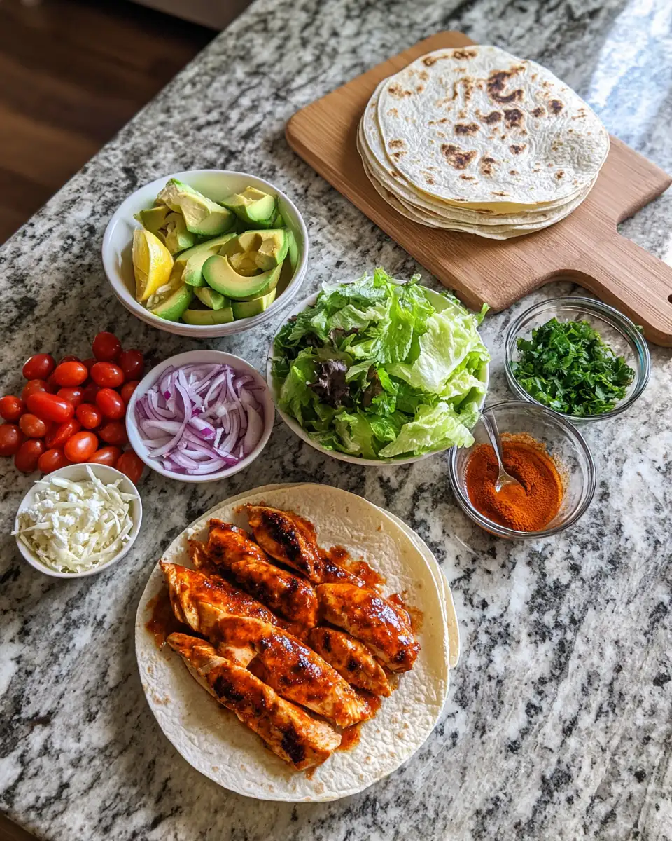 Ingredients for Irresistible Loaded Hot Honey Chicken Wraps You Need to Try Tonight