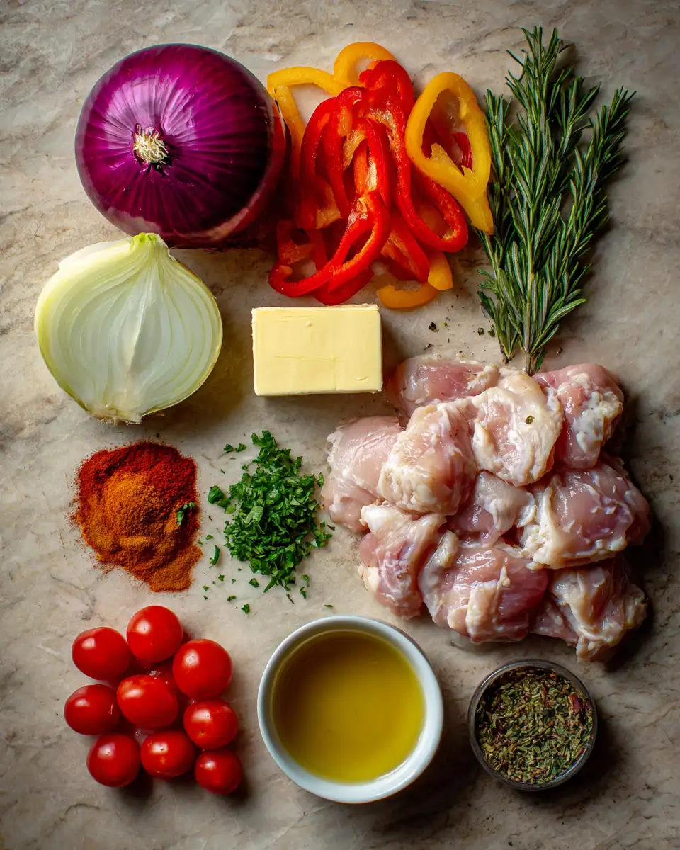 Ingredients for One-Pan Cowboy Butter Chicken Recipe for Easy Flavor-Packed Dinners