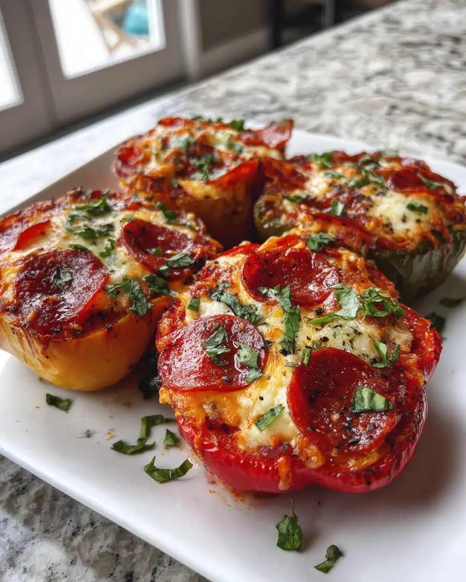Pepperoni Pizza-Stuffed Peppers A Flavorful Twist on a Classic Favorite 6 Final dish - Pepperoni Pizza-Stuffed Peppers A Flavorful Twist on a Classic Favorite