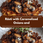 Crispy Rösti with Sweet Caramelized Onions and Savory Sautéed Mushrooms