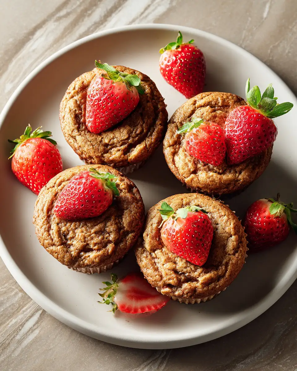 Final dish - 3-Ingredient Strawberry Protein Muffins That Will Boost Your Morning Energy
