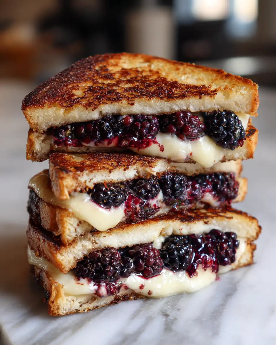 Final dish - Indulge in the Ultimate Balsamic Blackberry Grilled Cheese with Brie Delight