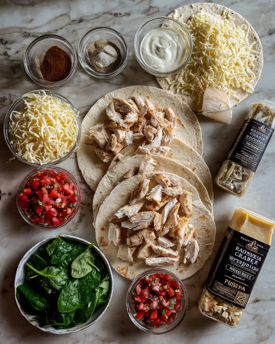Ingredients for Mouthwatering Cheesy Garlic Chicken Wraps You Need to Try Today