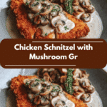 Crispy Chicken Schnitzel with Creamy Mushroom Gravy Recipe