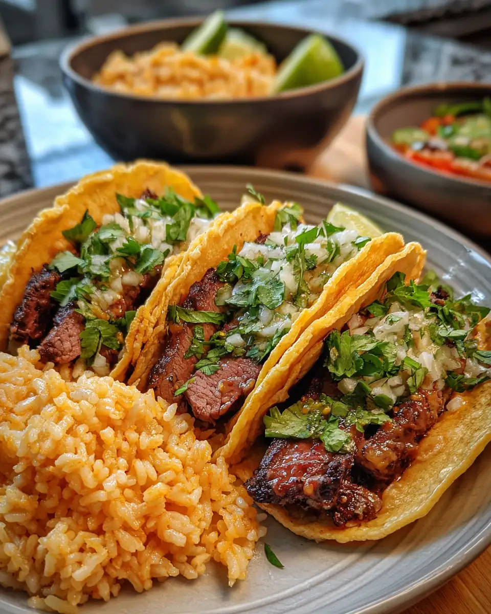 Chipotle Orange Steak Tacos with Cilantro-Lime Rice That Will Ignite Your Taste Buds