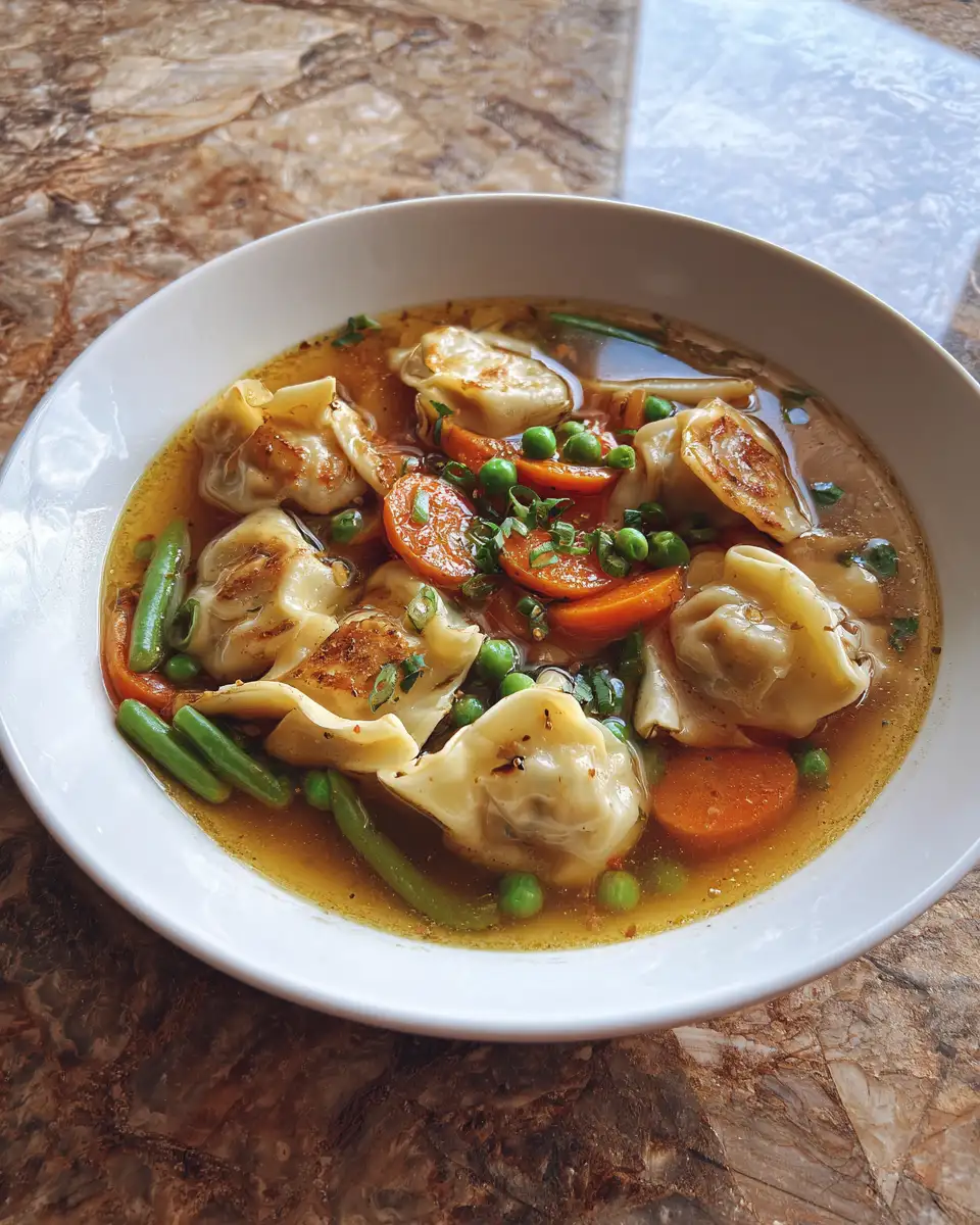 Final dish - Cozy 25-Minute Potsticker Soup with Veggies for a Quick Comfort Meal