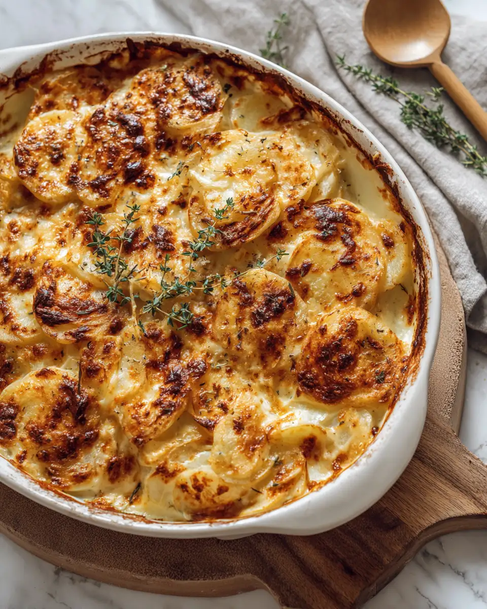 Final dish - Irresistibly Creamy Baked Scalloped Potatoes That Melt in Your Mouth