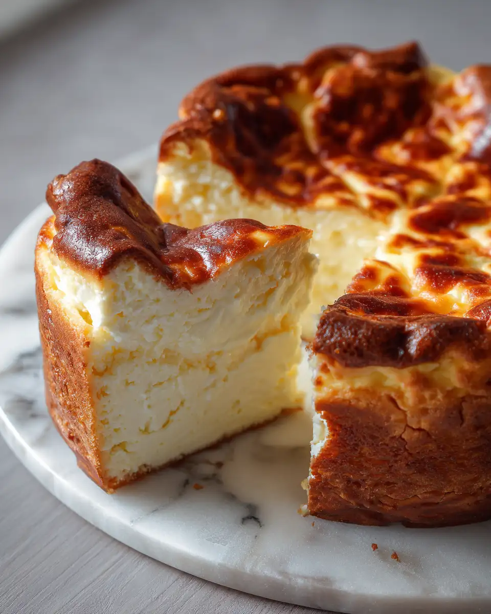 Final dish - Indulge in the Ultimate Creamy Basque Cheesecake Experience