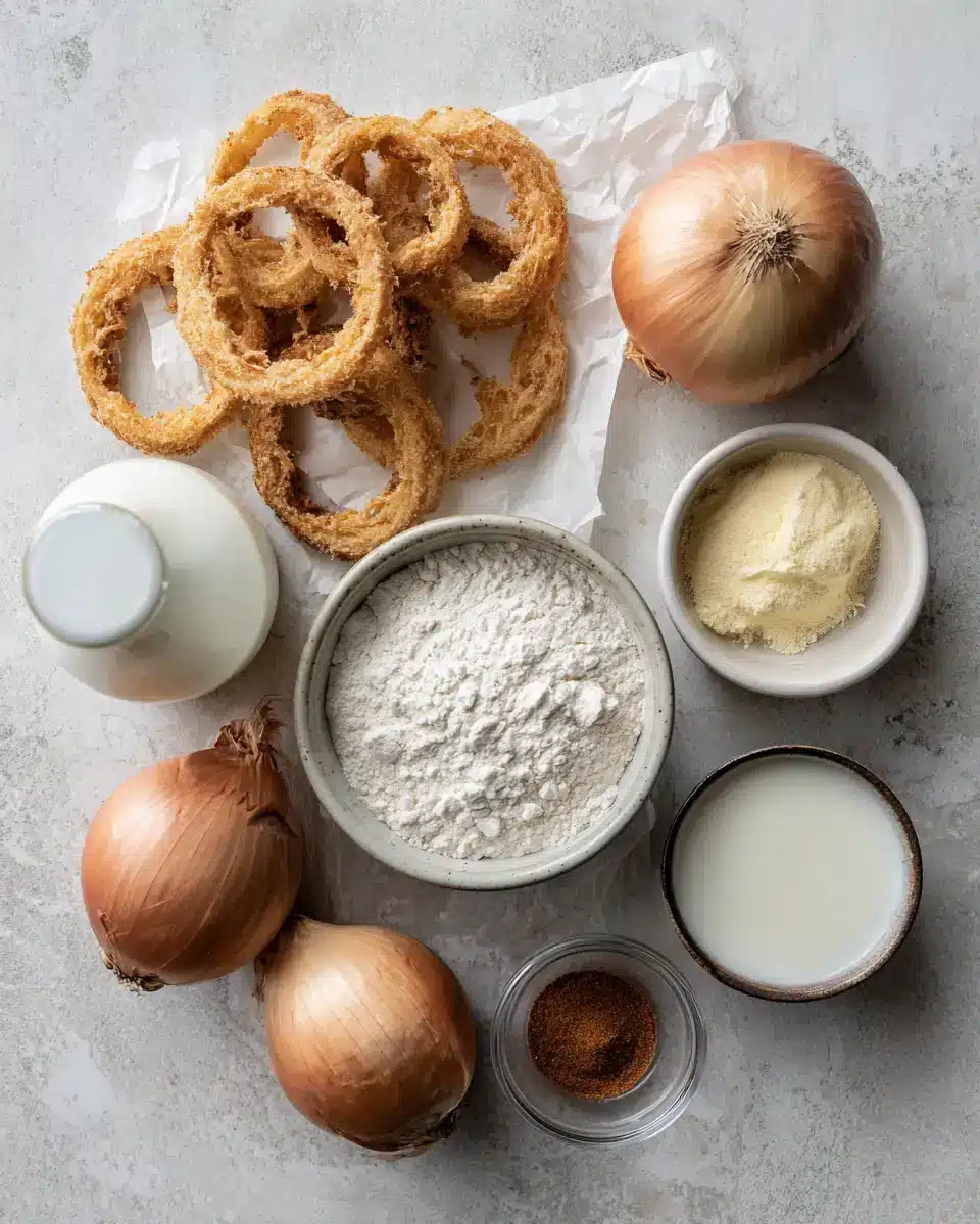 Ingredients for The Ultimate Guide to Crispy Homemade Onion Rings That Crunch Perfectly Every Time