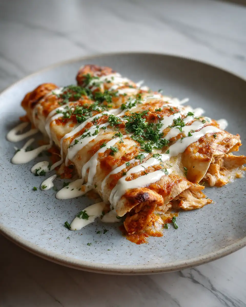 Irresistible Chicken Enchiladas with Creamy Sour Cream White Sauce