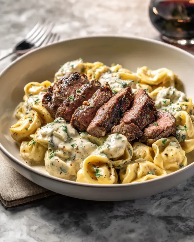 Indulge in Garlic Butter Steak and Creamy Alfredo Tortellini Bliss - Featured Image