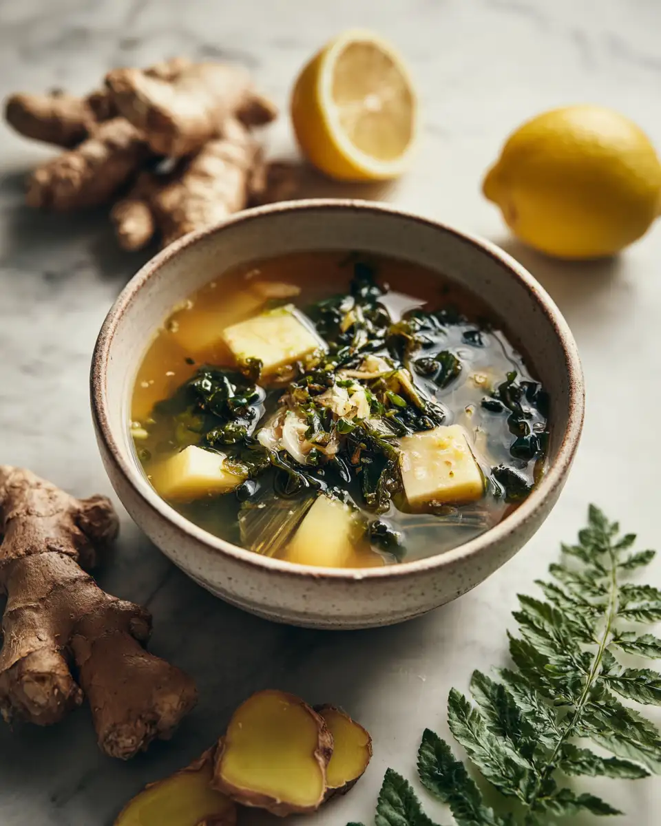 Final dish - Healing Miso-Ginger Lemon Detox Broth for Ultimate Wellness Boost