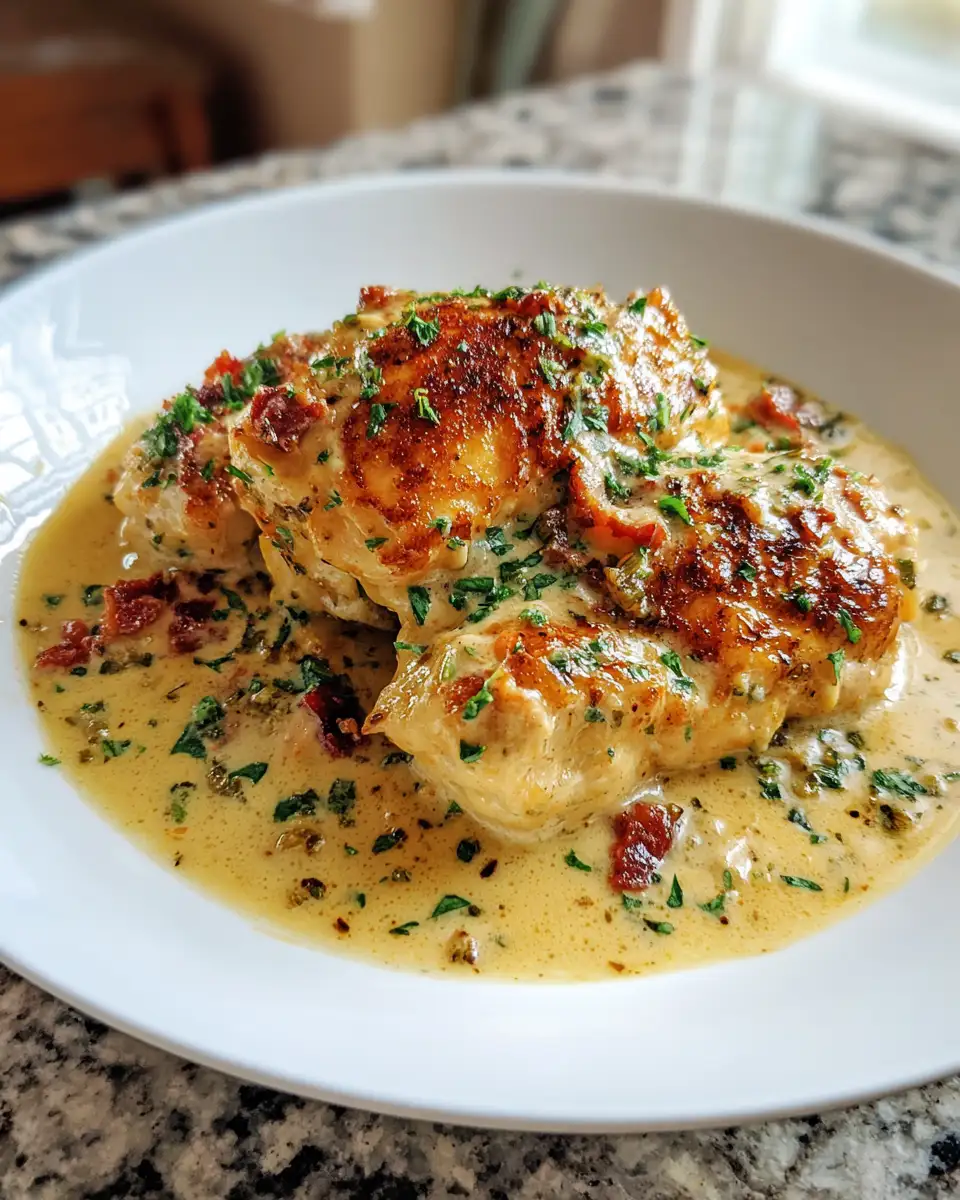 Final dish - Keto Creamy Garlic Chicken The Ultimate Low-Carb Comfort Food