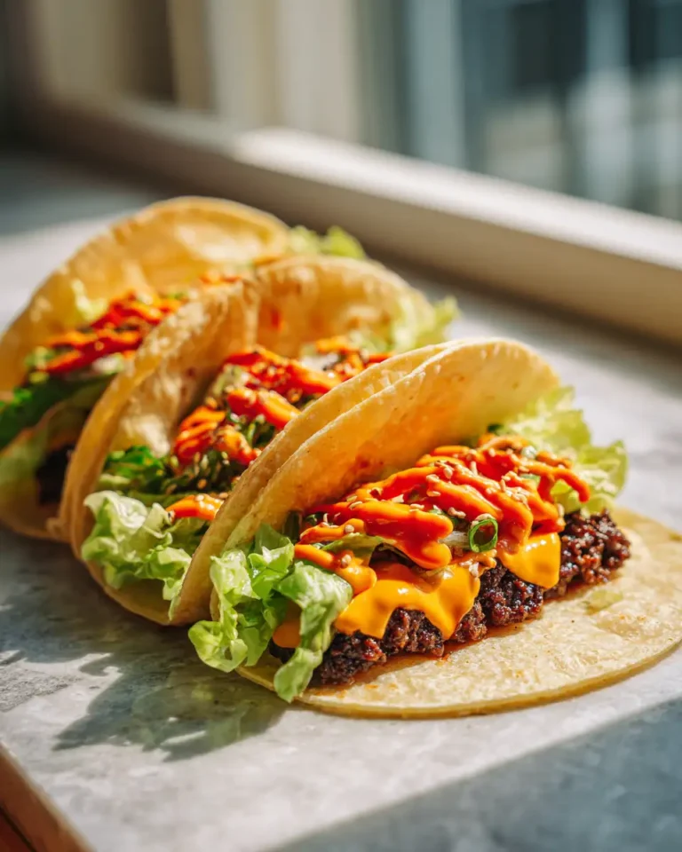 Korean-Style Smash Burger Tacos with Gochujang Mayo That Will Blow Your Mind - Featured Image