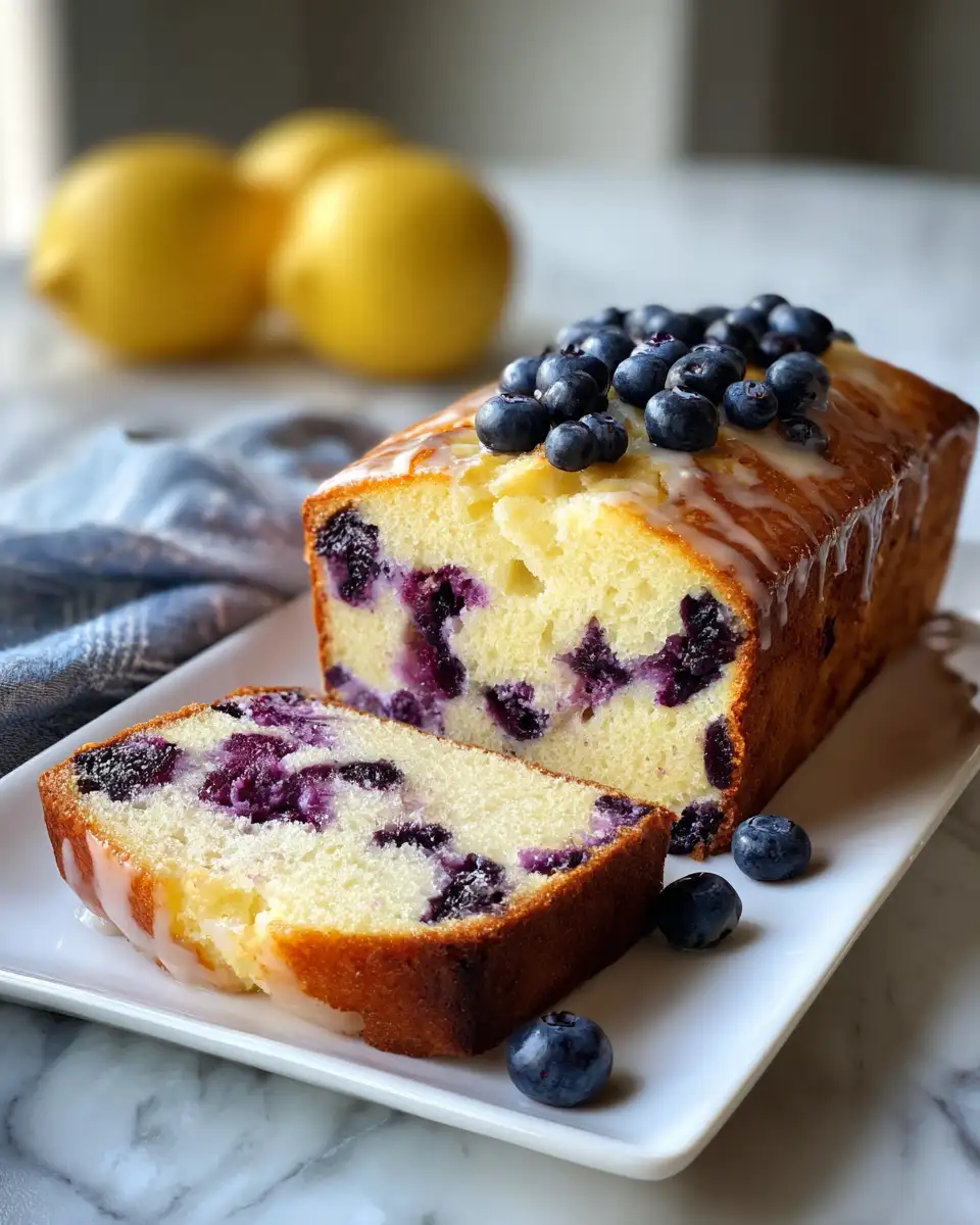 Final dish - Zesty Delight Lemon Blueberry Pound Cake Recipe to Brighten Your Day