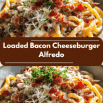 Indulge in the Ultimate Loaded Bacon Cheeseburger Alfredo Pasta Experience