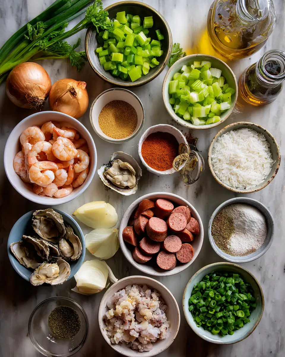 Ingredients for Authentic Louisiana Seafood and Sausage Gumbo Recipe That Will Warm Your Soul