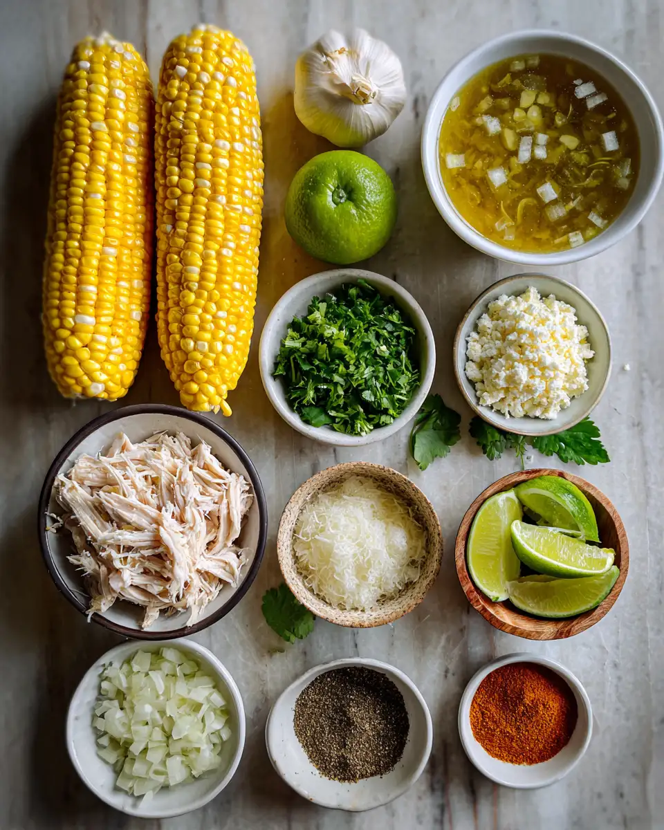 Ingredients for Hearty Mexican Street Corn Chicken Soup Recipe You Need to Try
