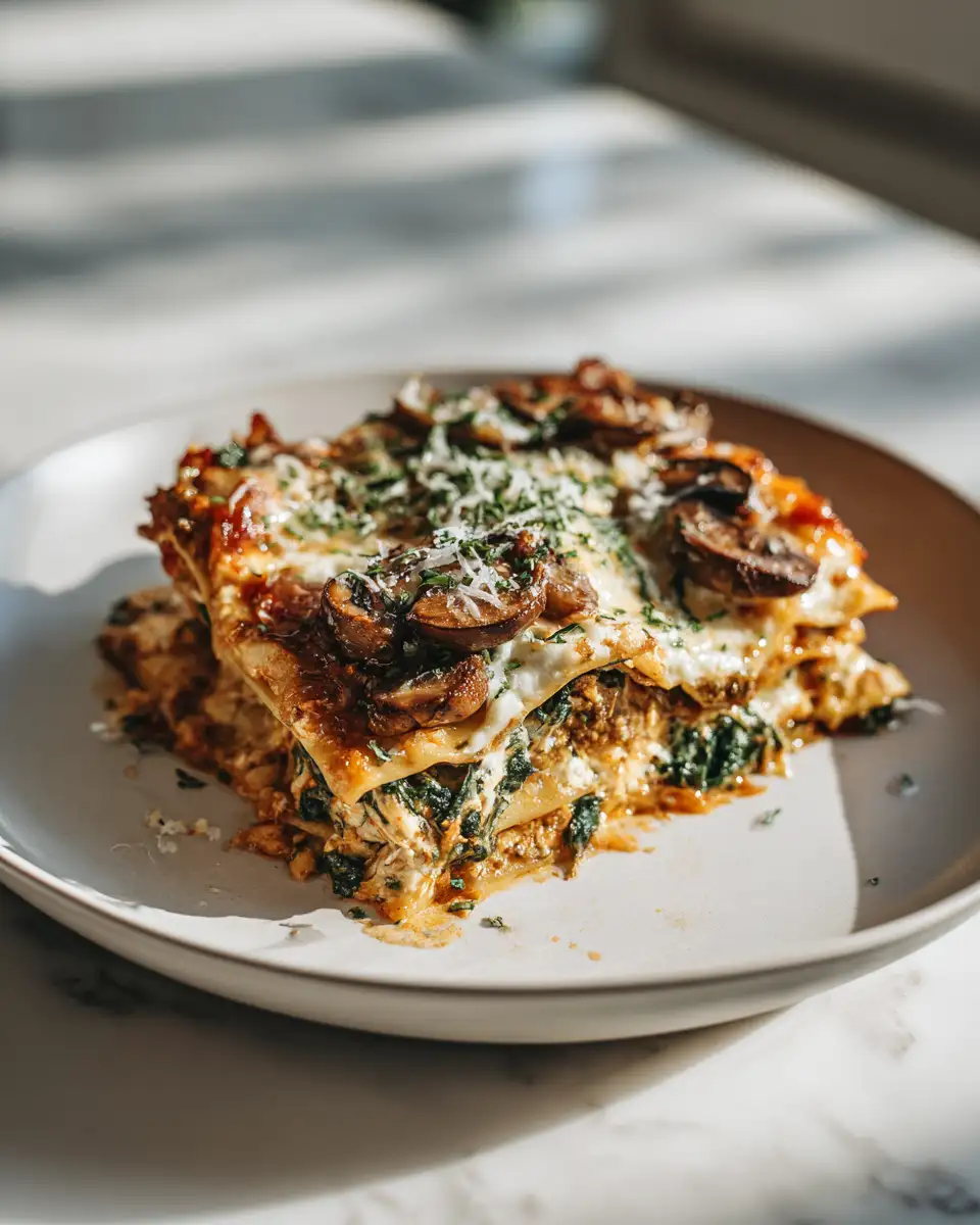 Final dish - Hearty Mushroom and Spinach Lasagna Recipe to Savor Every Bite