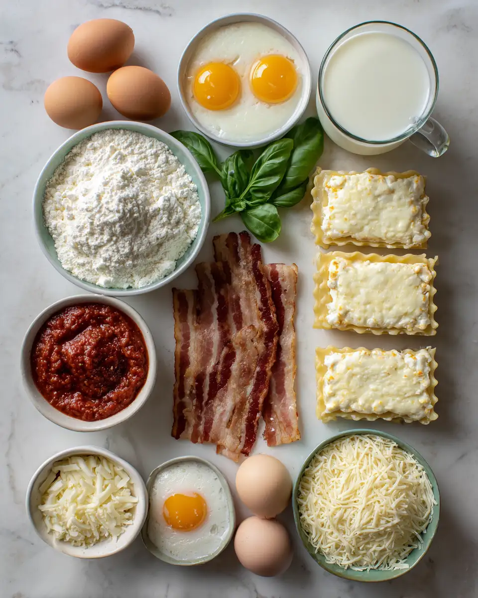 Ingredients for Irresistible Parmesan Garlic Bacon Lasagna Recipe You Need to Try
