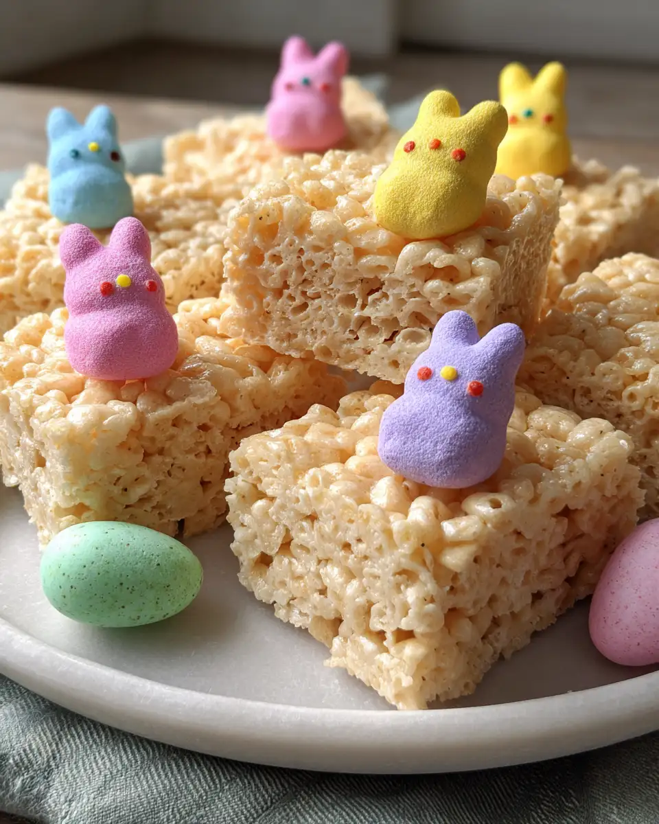 Final dish - Sweet and Colorful Peeps Rice Krispies Treats That Everyone Will Love