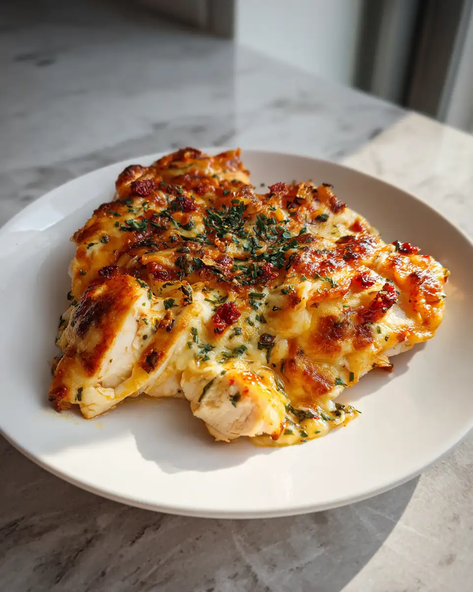 Final dish - Raspberry Jalapeno Cream Cheese Chicken Bake Sweet Spicy and Cheesy Delight