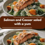 Fresh and Flavorful Salmon and Caesar Salad with a Yummy Sweet Potato Twist
