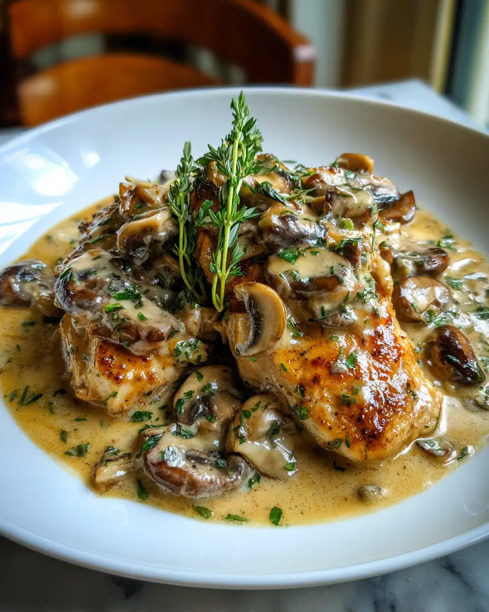 Savory Chicken in a Creamy Asiago Mushroom Sauce Recipe to Savor - Featured Image