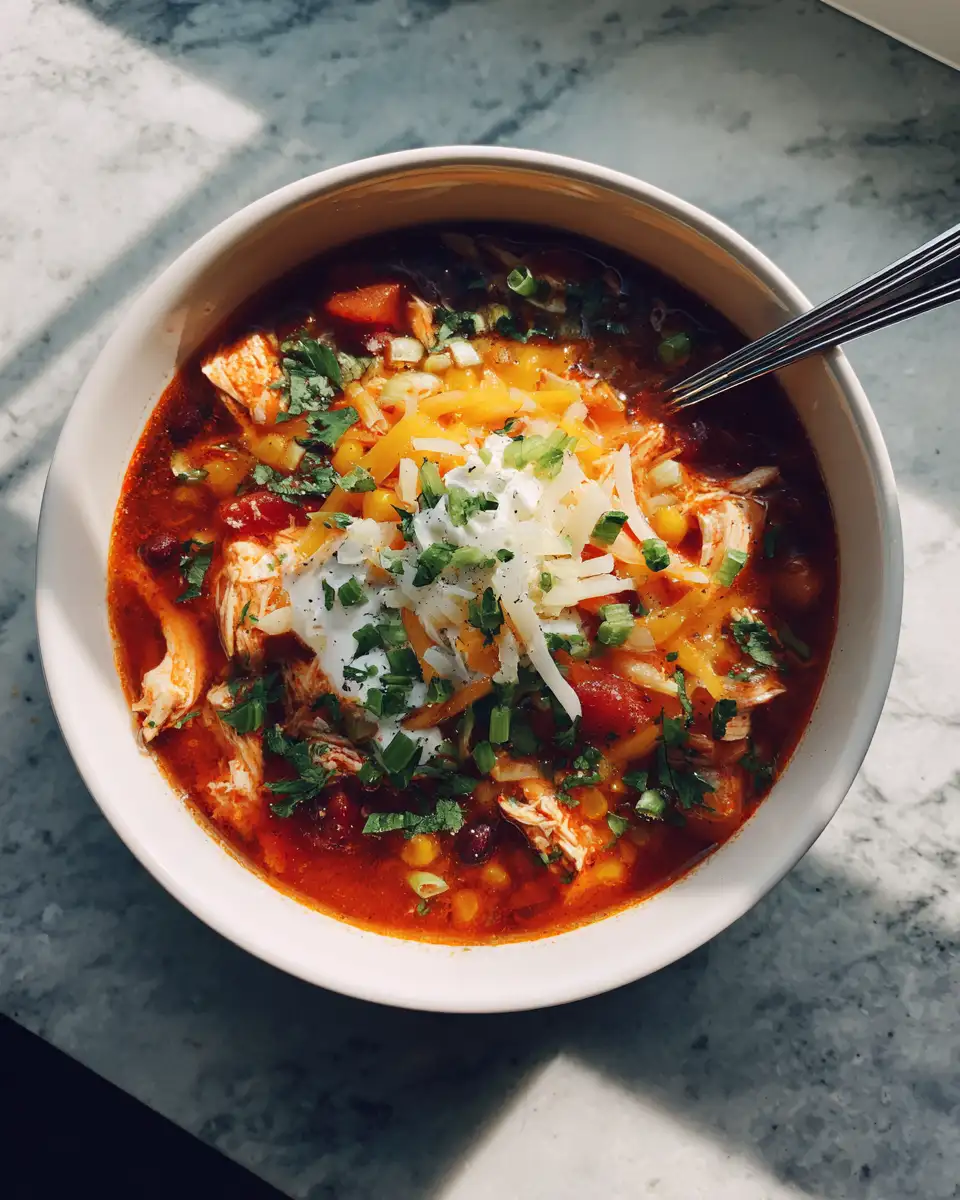 Hearty Southwestern Chicken and Bean Enchilada Soup Recipe - Featured Image
