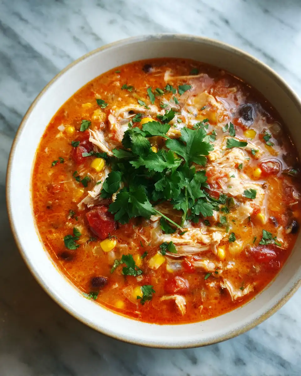 Final dish - Hearty Southwestern Chicken and Bean Enchilada Soup Recipe