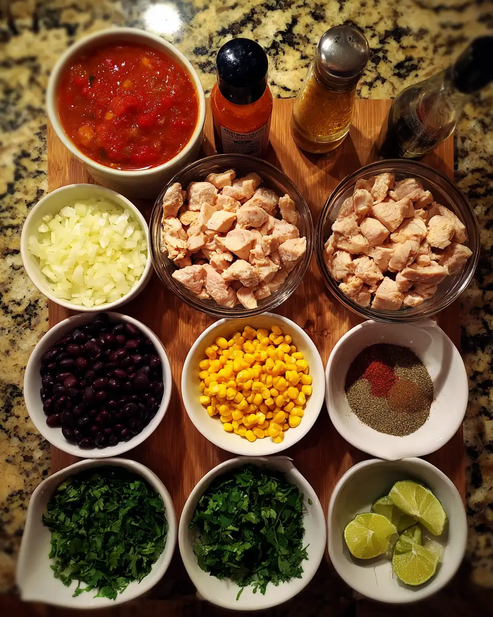 Ingredients for Hearty Southwestern Chicken and Bean Enchilada Soup Recipe