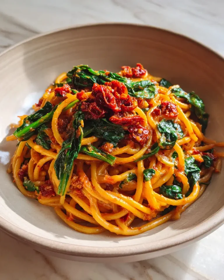 Creamy Spaghetti and Spinach with Sun-Dried Tomato Sauce Delight 5 Creamy Spaghetti and Spinach with Sun-Dried Tomato Sauce Delight - Featured Image