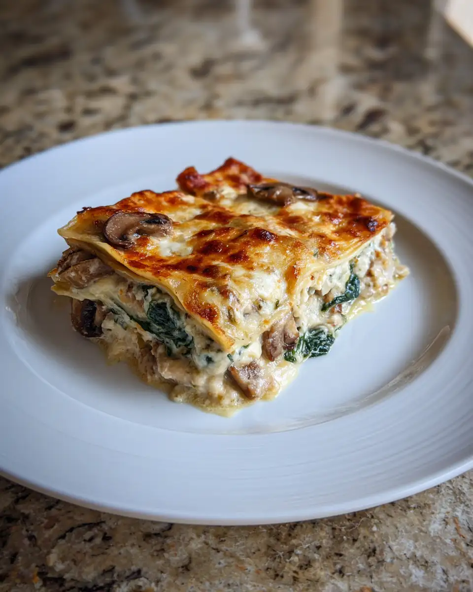 Creamy Spinach and Mushroom White Lasagna Recipe to Savor 6 Final dish - Creamy Spinach and Mushroom White Lasagna Recipe to Savor
